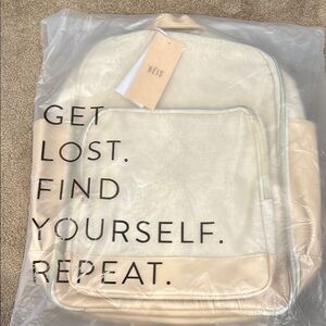 Beis Cream and Tan Backpack